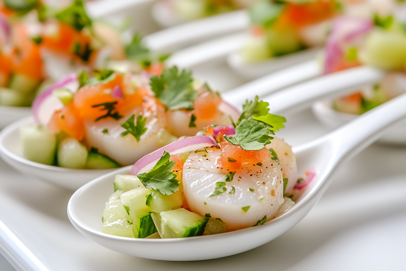 Citrus Scallop Ceviche Spoons