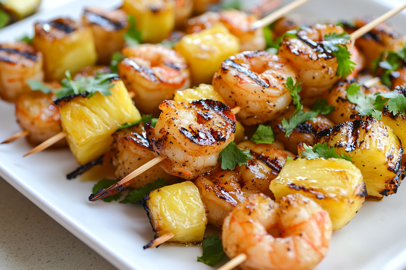 Grilled Shrimp and Pineapple Skewers