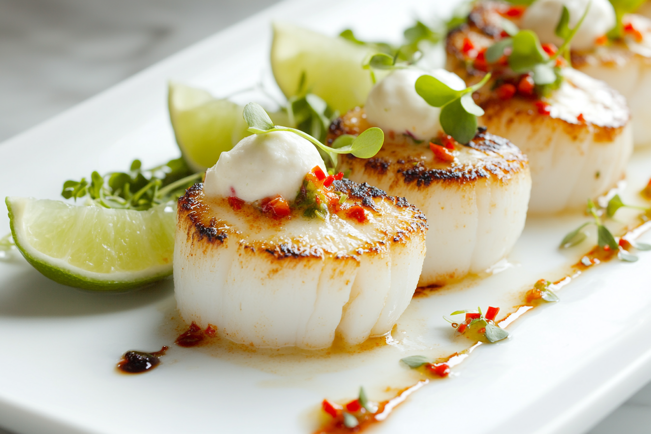 Lemongrass and Chili Scallops with Coconut Foam