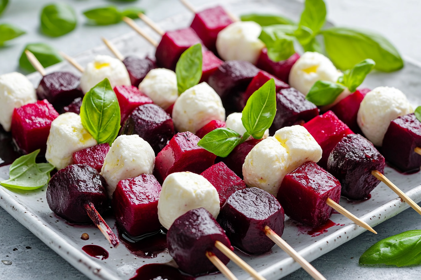 Roasted Beet and Goat Cheese Skewers