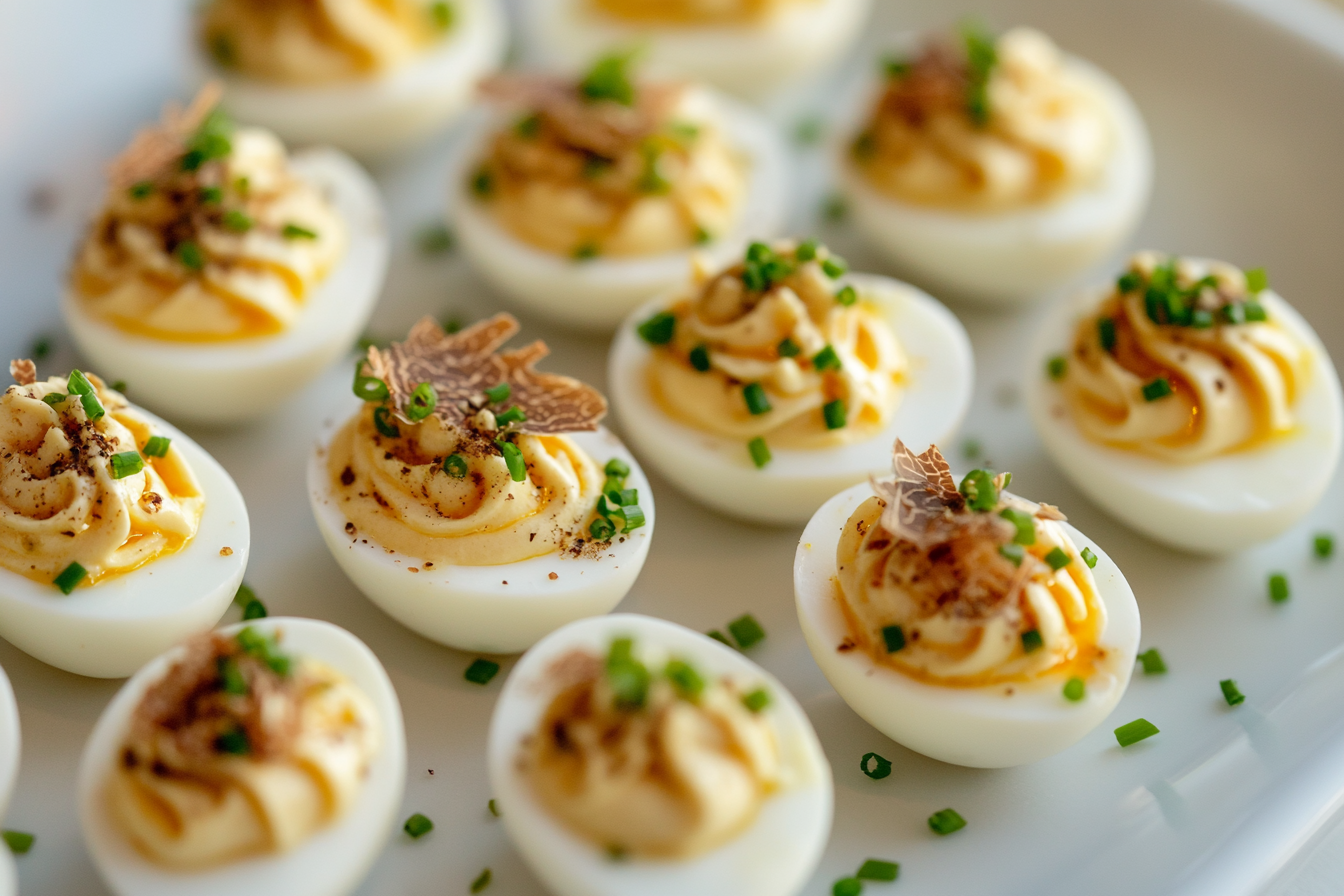 Truffle-Infused Deviled Quail Eggs