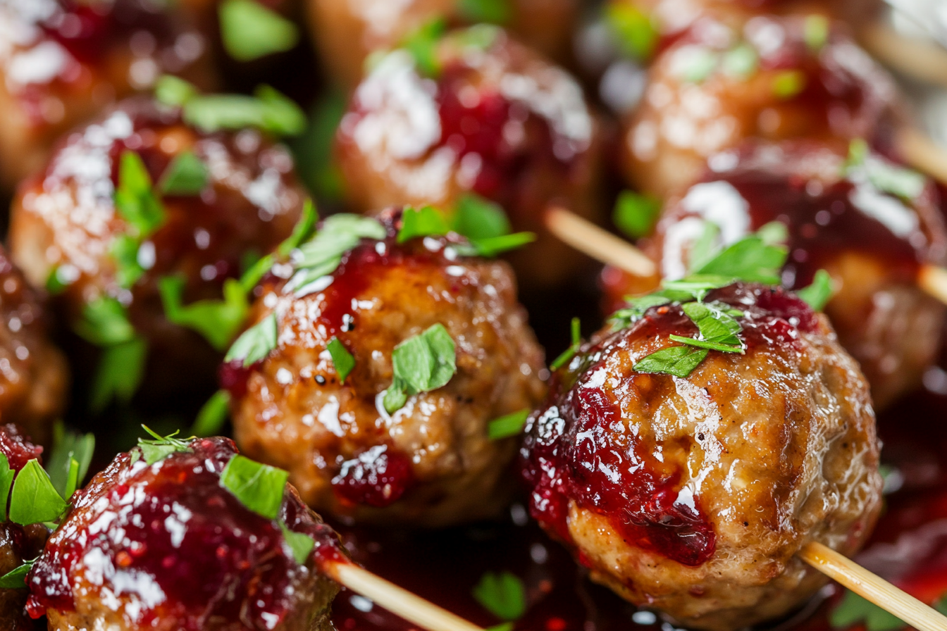 Turkey and Cranberry Meatball Pops