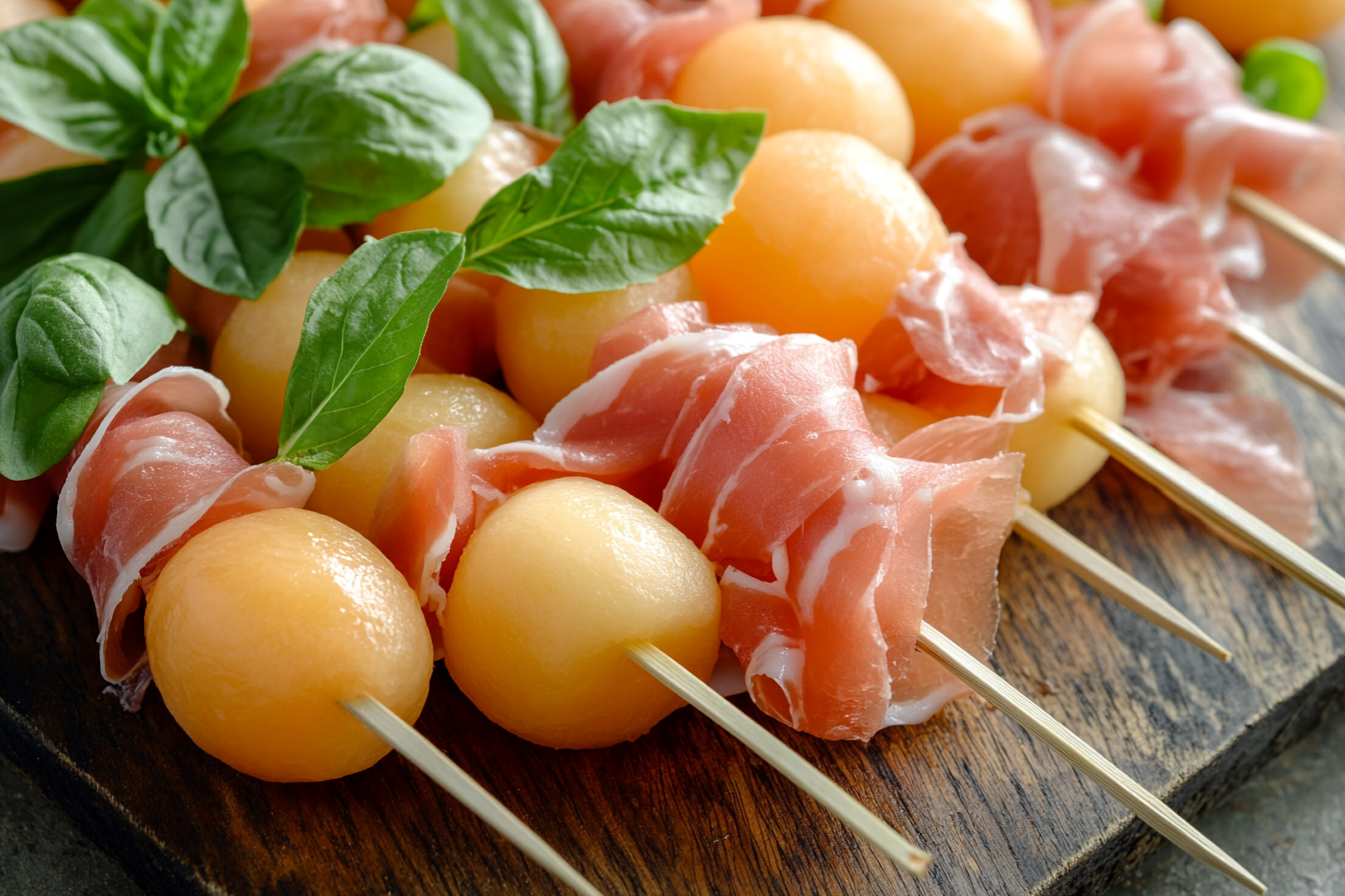 Gouda and Melon Bites with Prosciutto