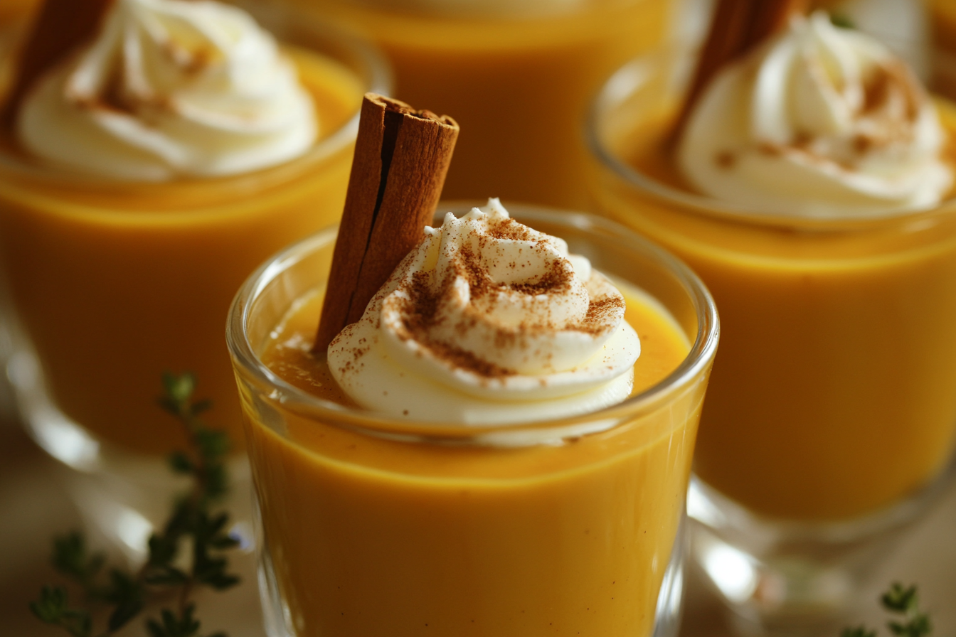 Pumpkin Soup Shot with Cinnamon and Nutmeg