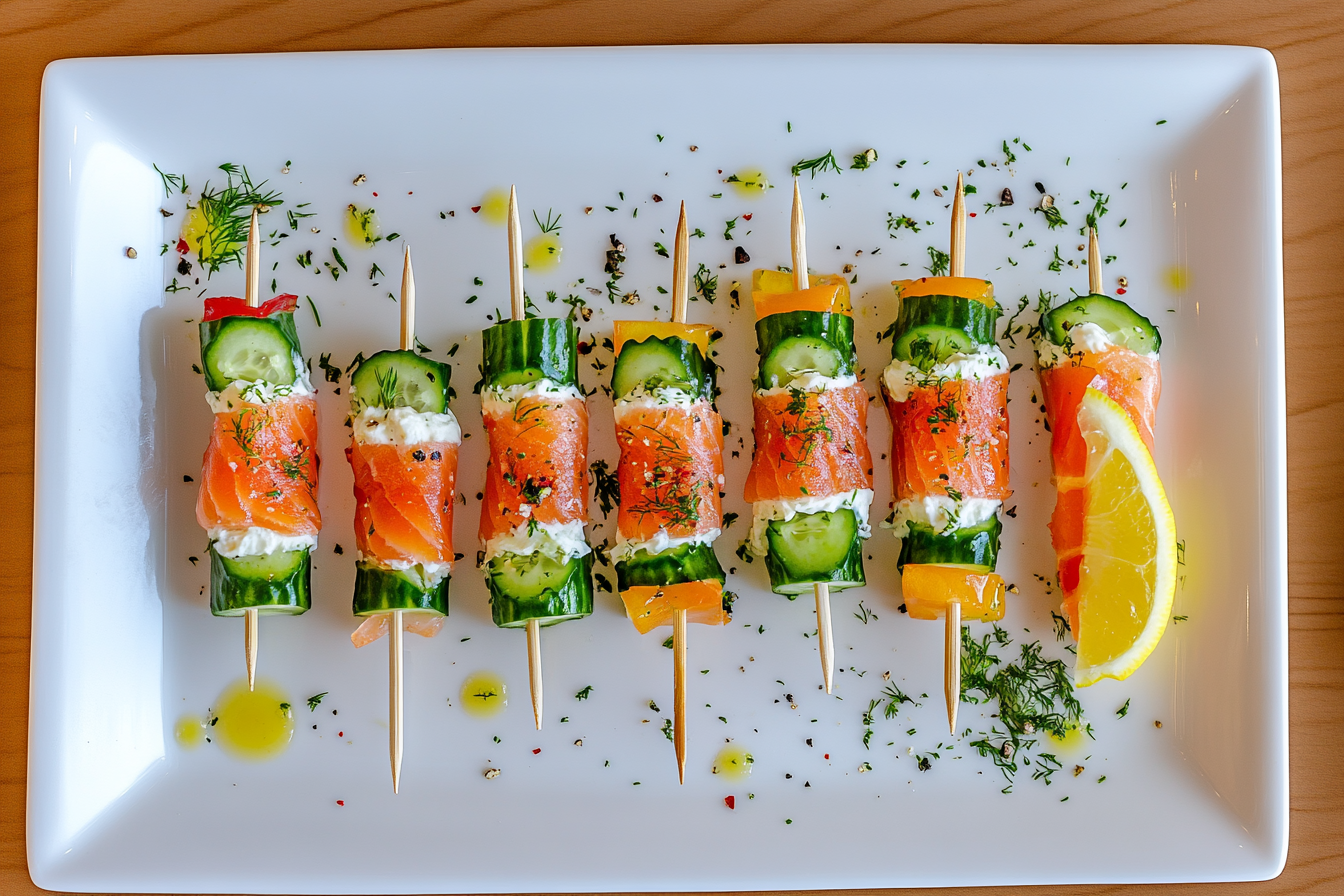 Smoked Salmon and Cucumber Skewers