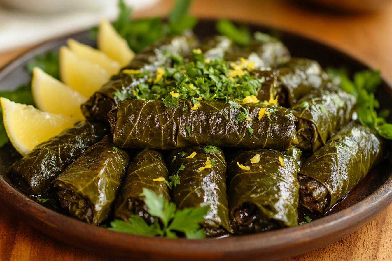 Stuffed Grape Leaves with Lemon Zest