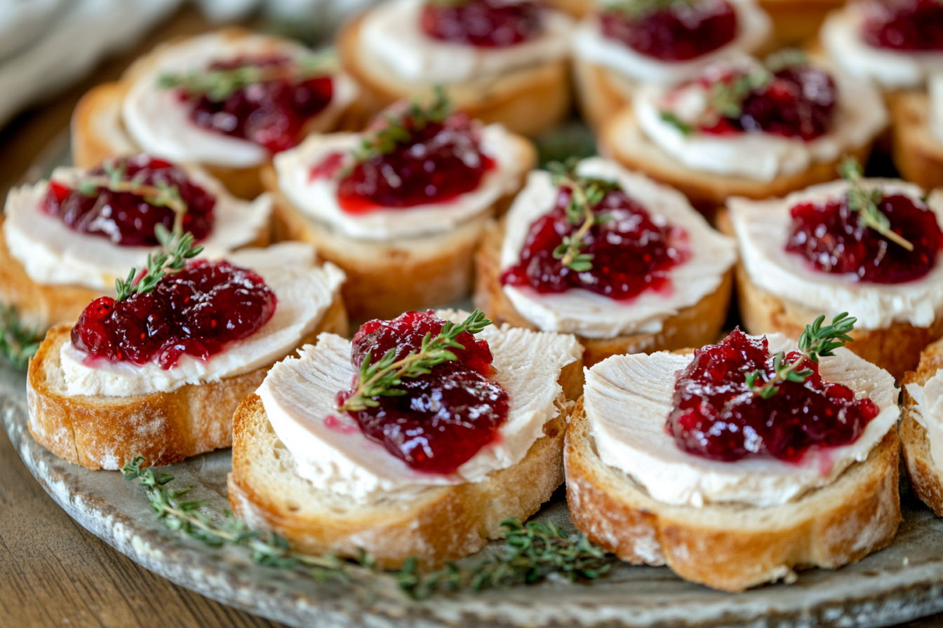 Turkey Breast and Cranberry Jam Toasts: A Perfect Holiday Appetizer