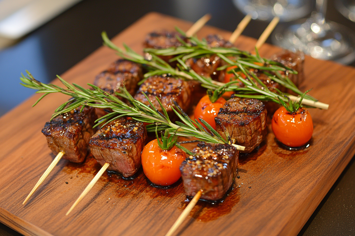 Beef Tenderloin and Cherry Tomato Mini Skewers