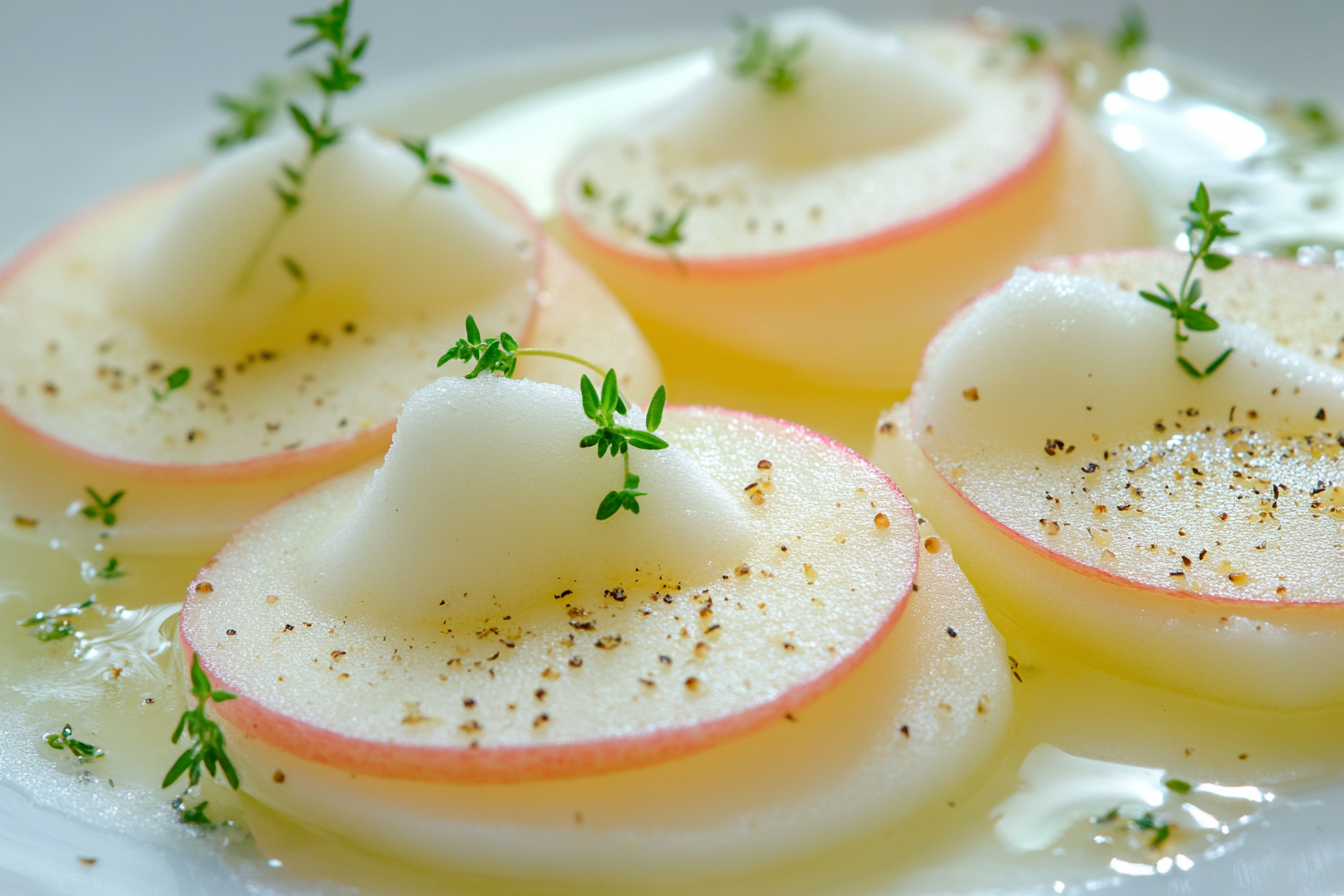 Compressed Apple and Thyme with Elderflower Foam