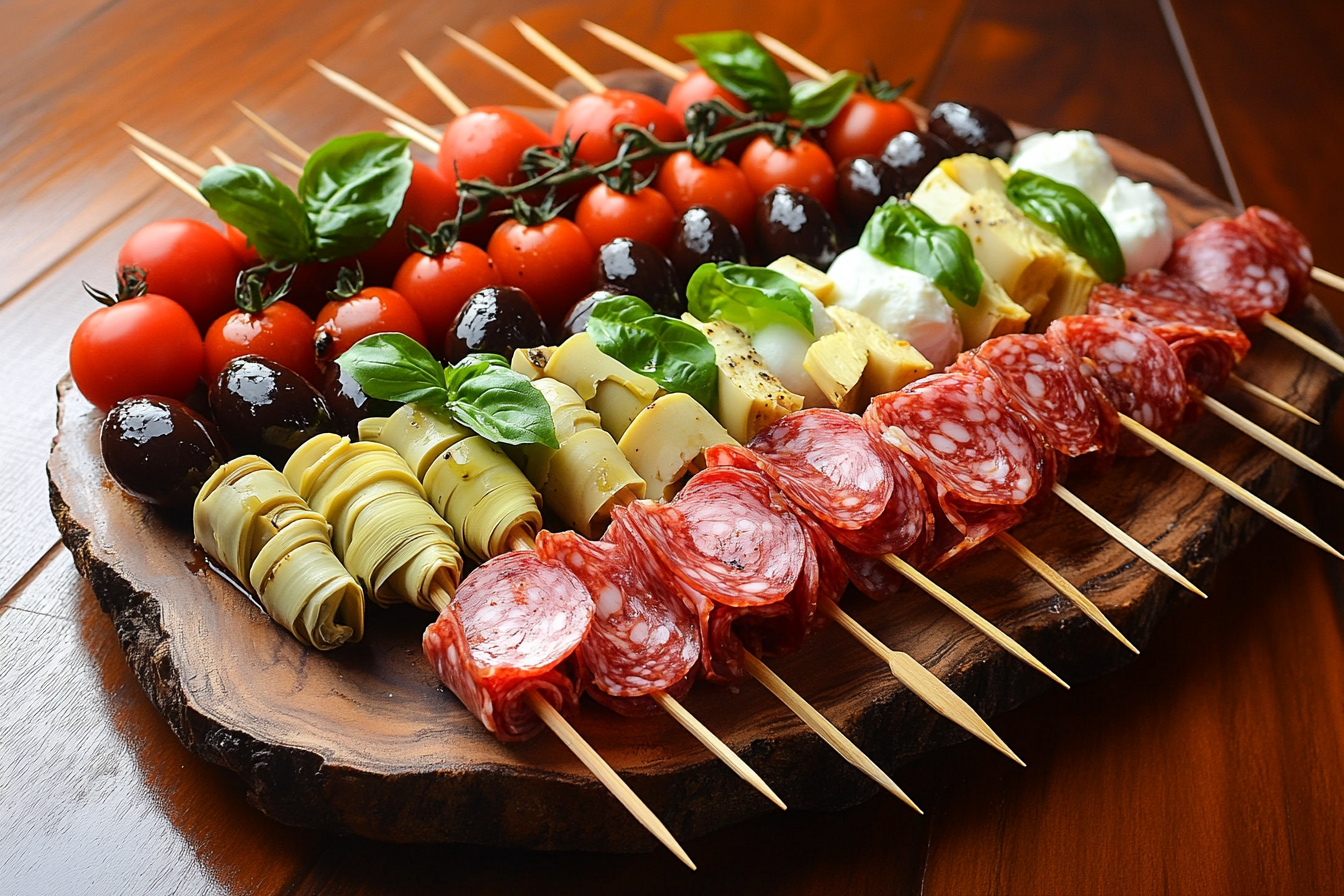 Mini Antipasto Skewers with Salami