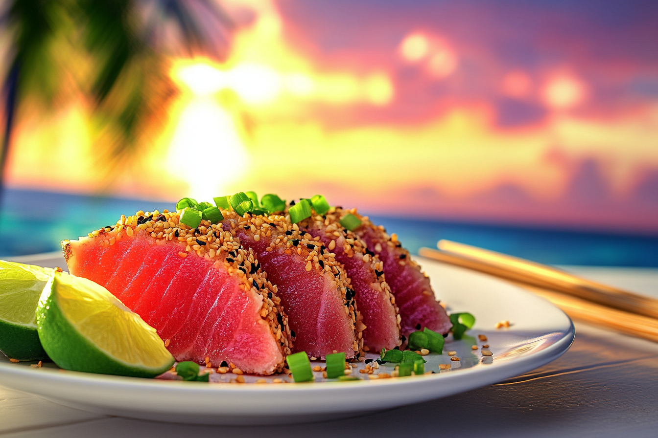 Sesame Crusted Ahi Tuna with Soy Ginger Glaze